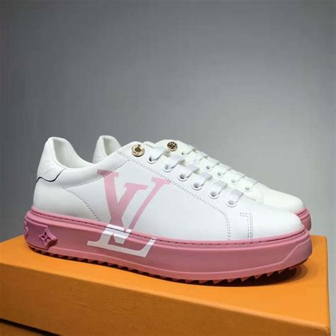 louis vuitton time out sneakers white|Louis Vuitton trainer sneaker pink.